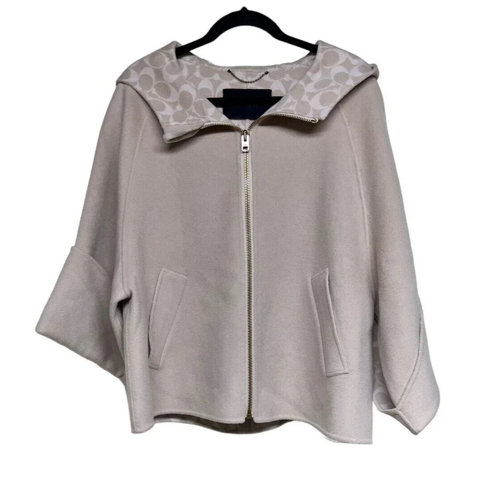 Coach Double Face Experimental Cape Oatmeal Women’s Size XS/S‎